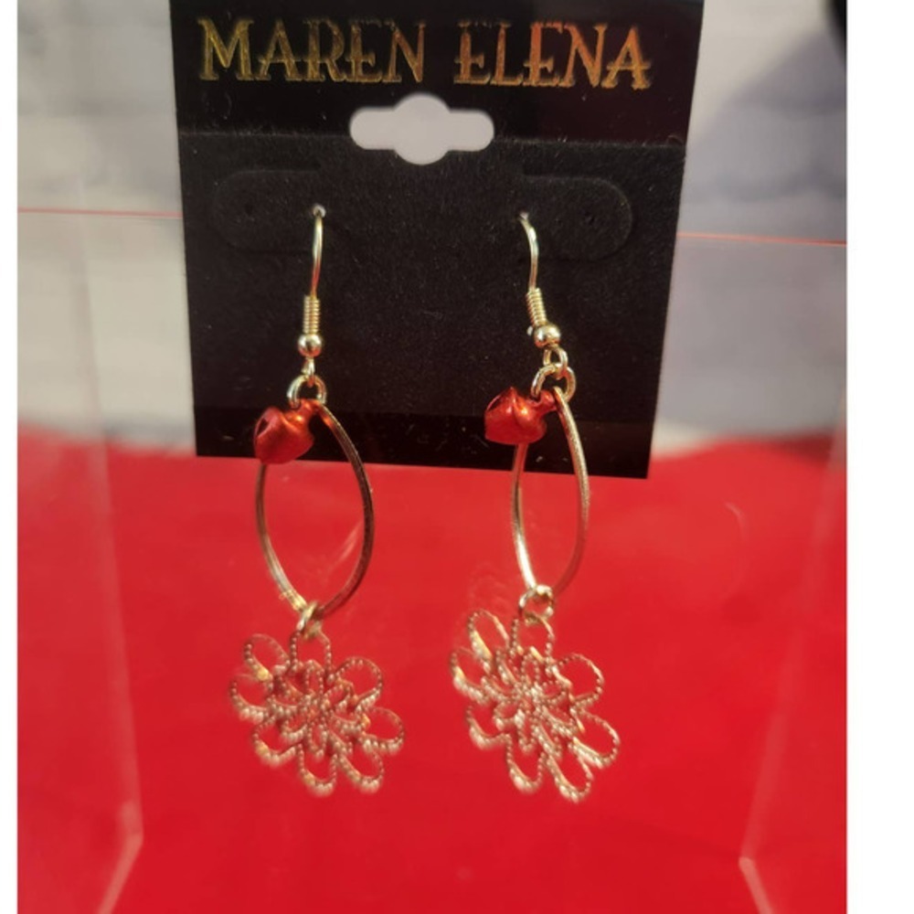 Maren Elena Hook Style Dangle Earrings‎ 2" long